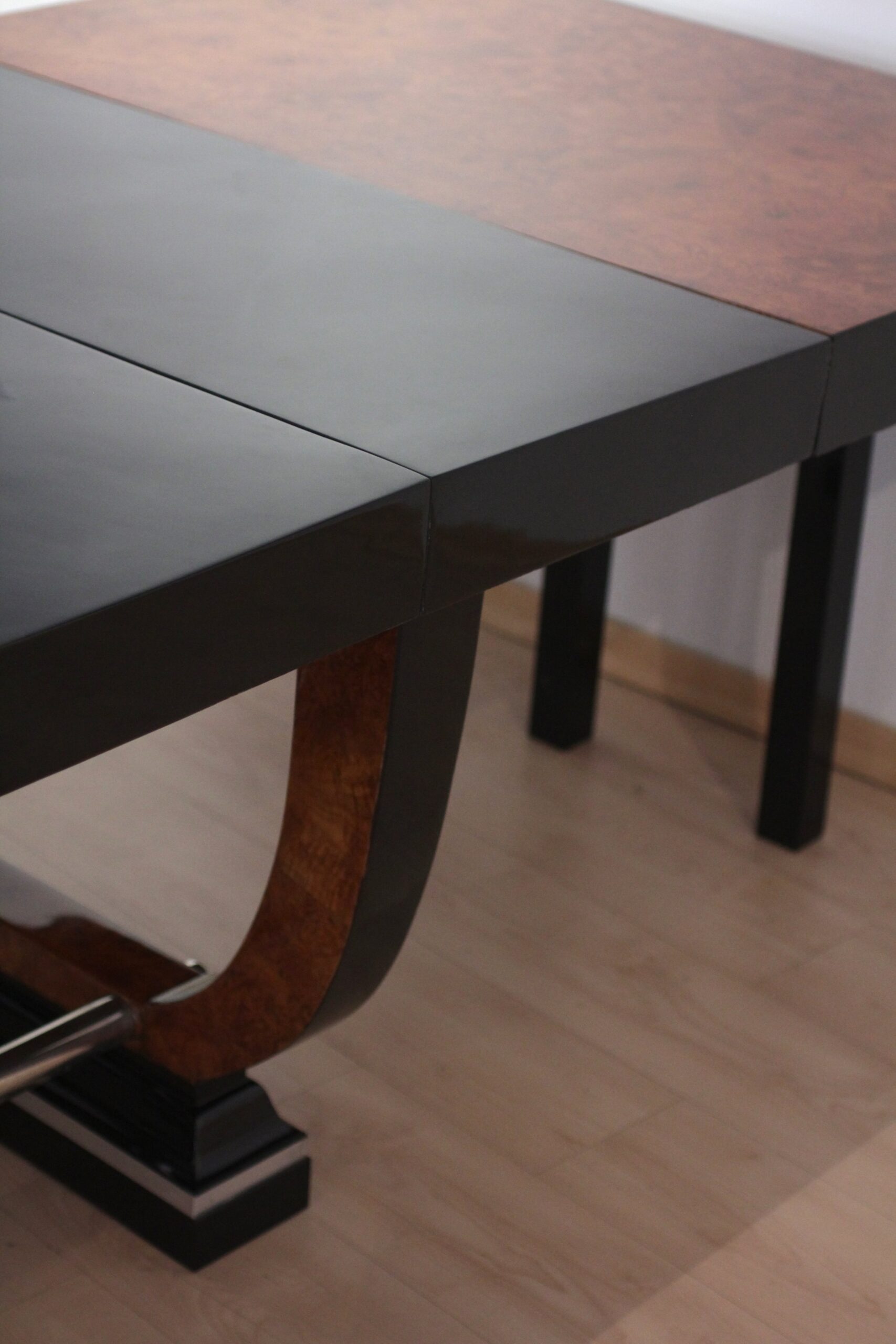 Art Deco Dining Room, Table Expandable, Extending, Pull-Out, Chrome Thuja Roots.11