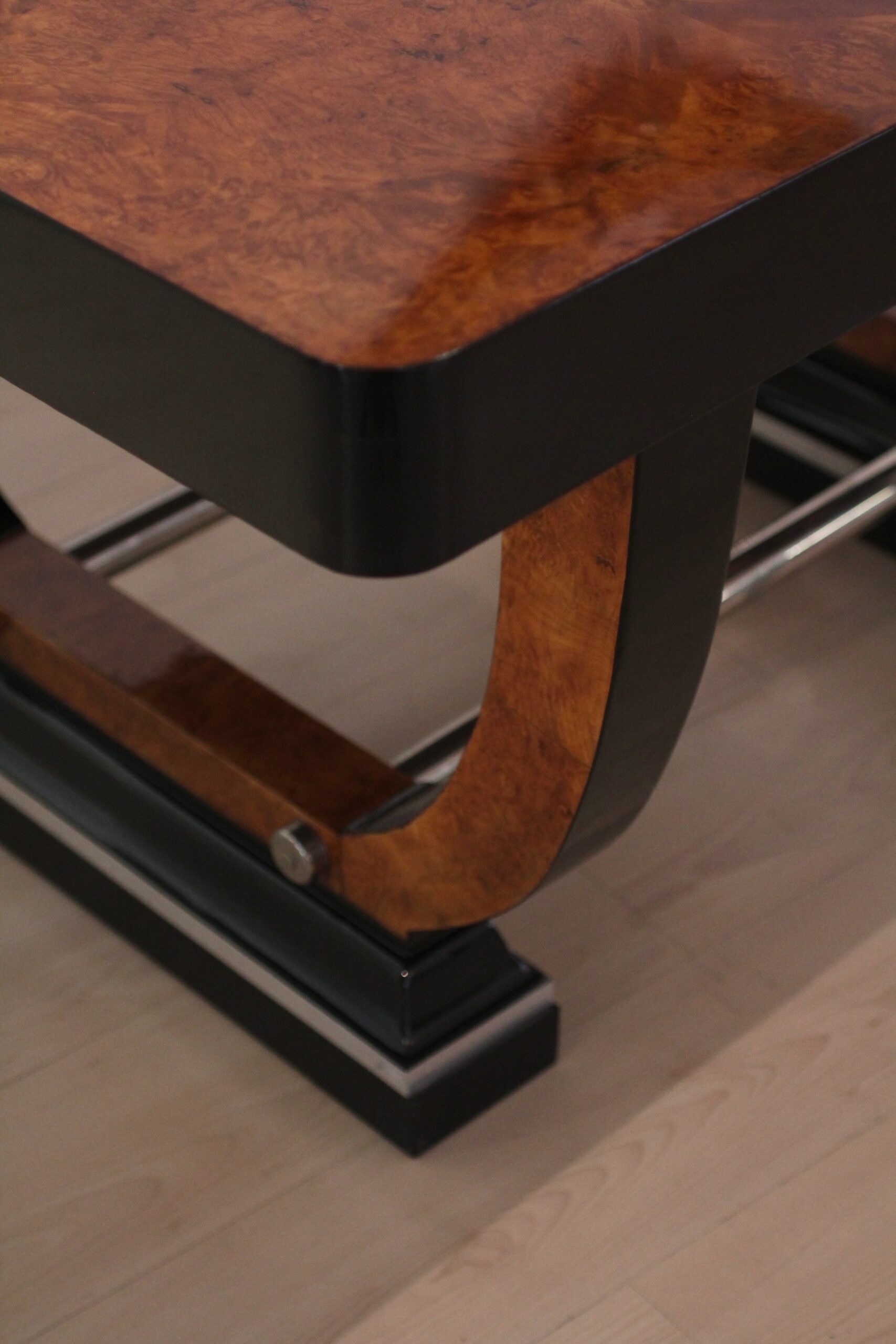 Art Deco Dining Room, Table Expandable, Extending, Pull-Out, Chrome Thuja Roots.18