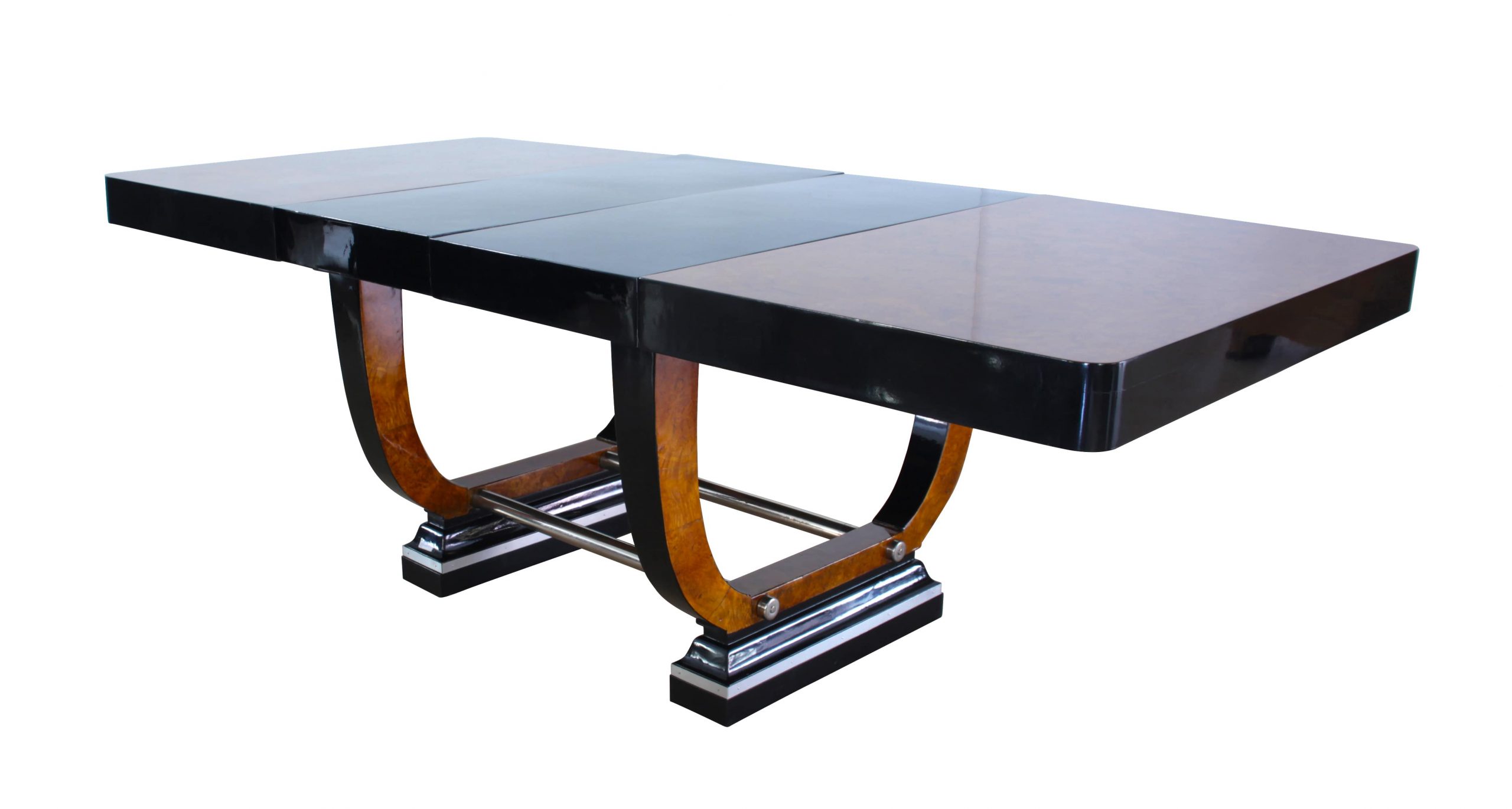 Art Deco Dining Room, Table Expandable, Extending, Pull-Out, Chrome Thuja Roots.2