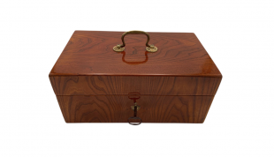Biedermeier Schatulle, Esche furnier, Messinggriff, Süddeutschland um 1830