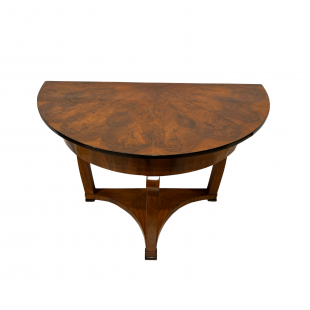 Biedermeier Demi-Lune Konsole, Nussbaum