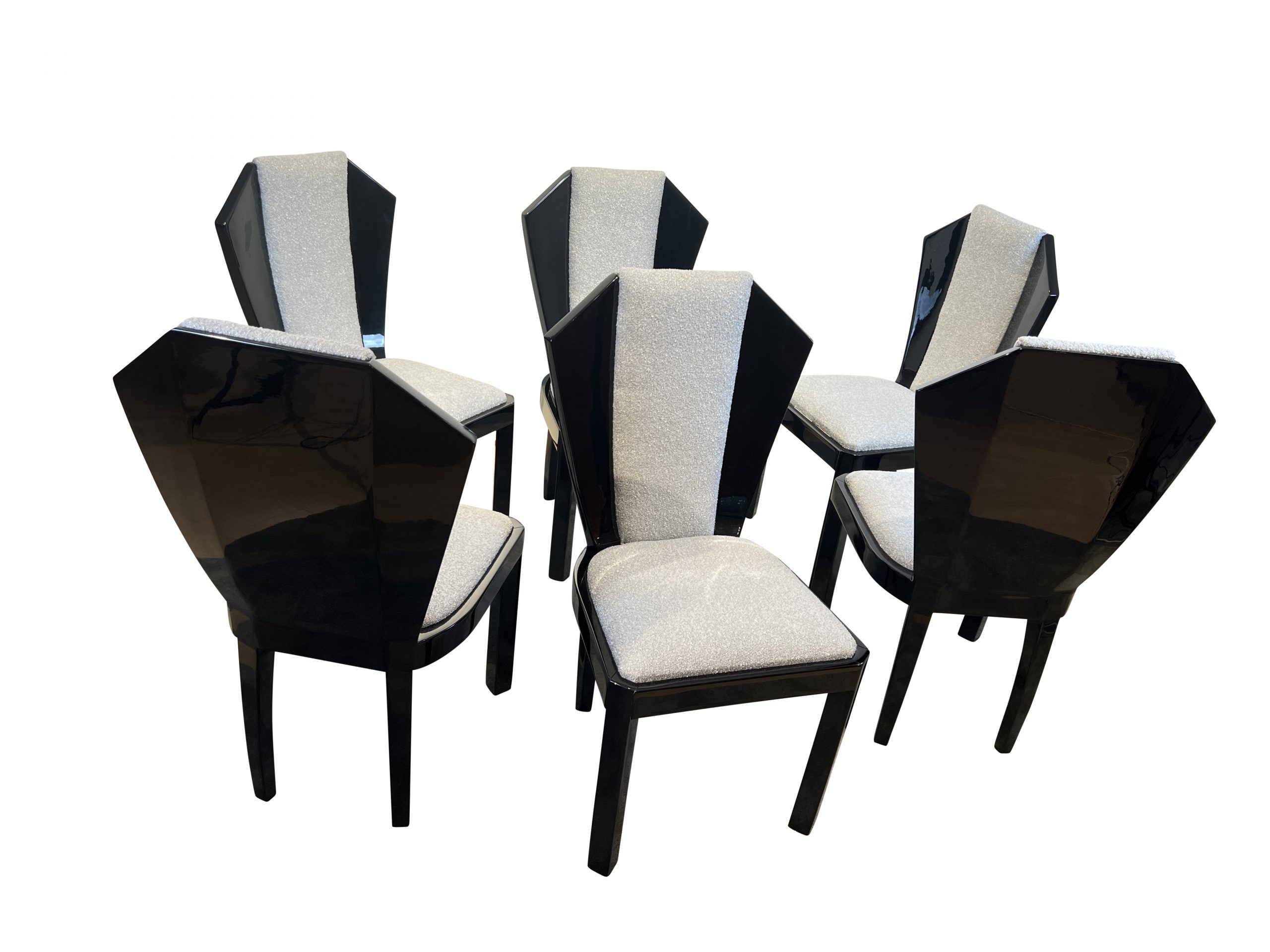 Set of Six Art Deco dining chairs.2