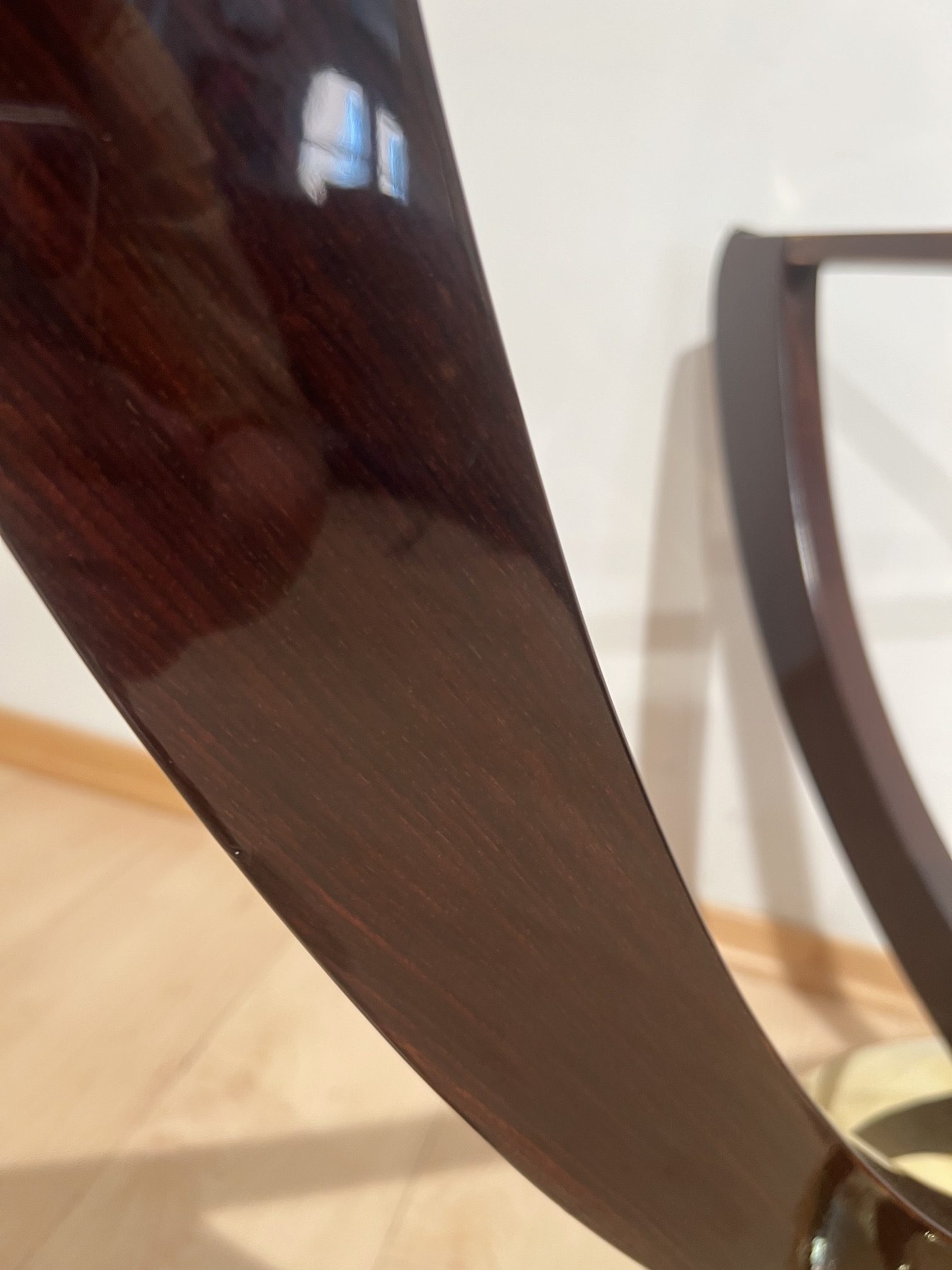 Art Deco Sofatisch, Palisander, Glasplatte4