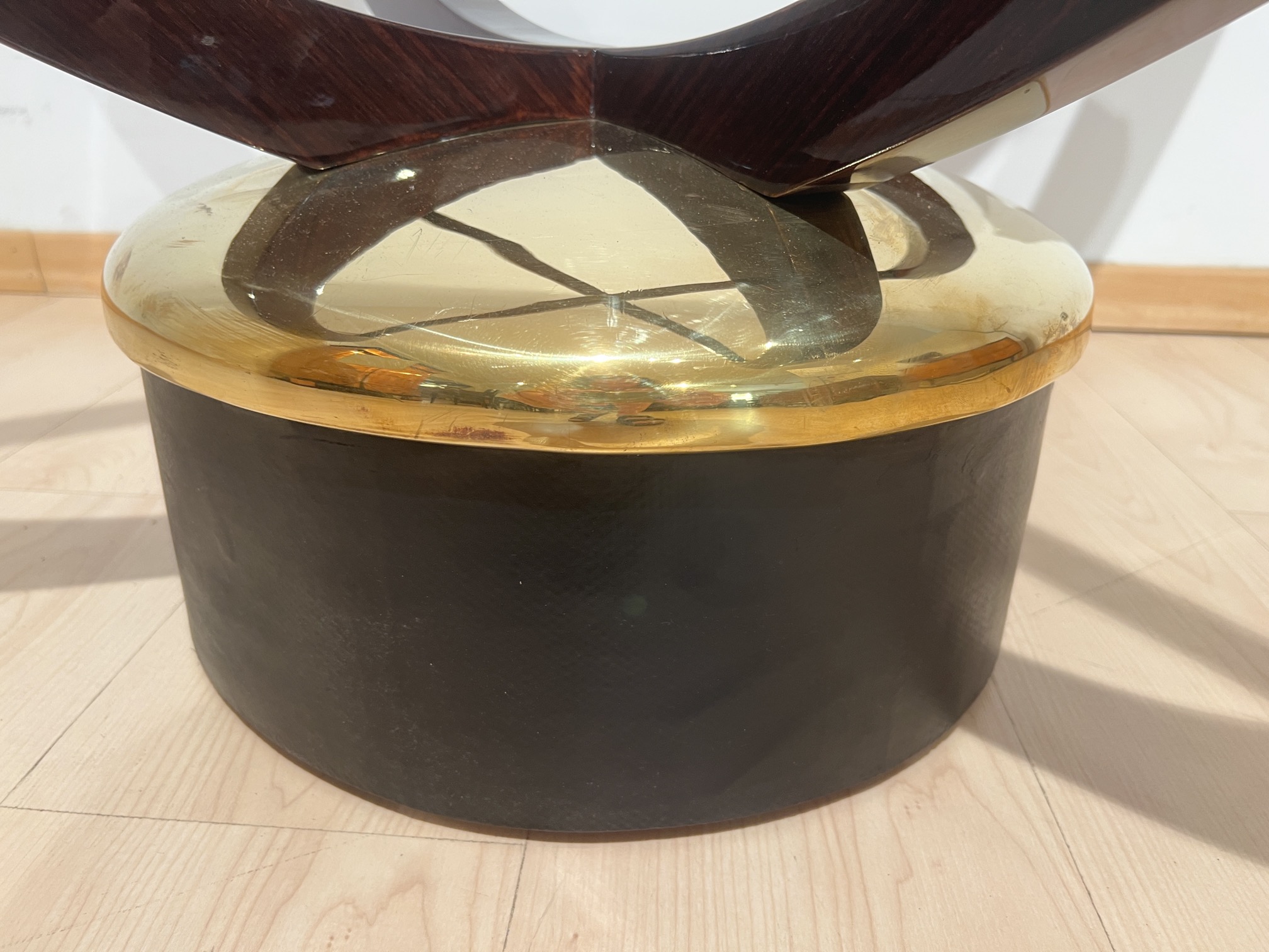 Art Deco Sofatisch, Palisander, Glasplatte7