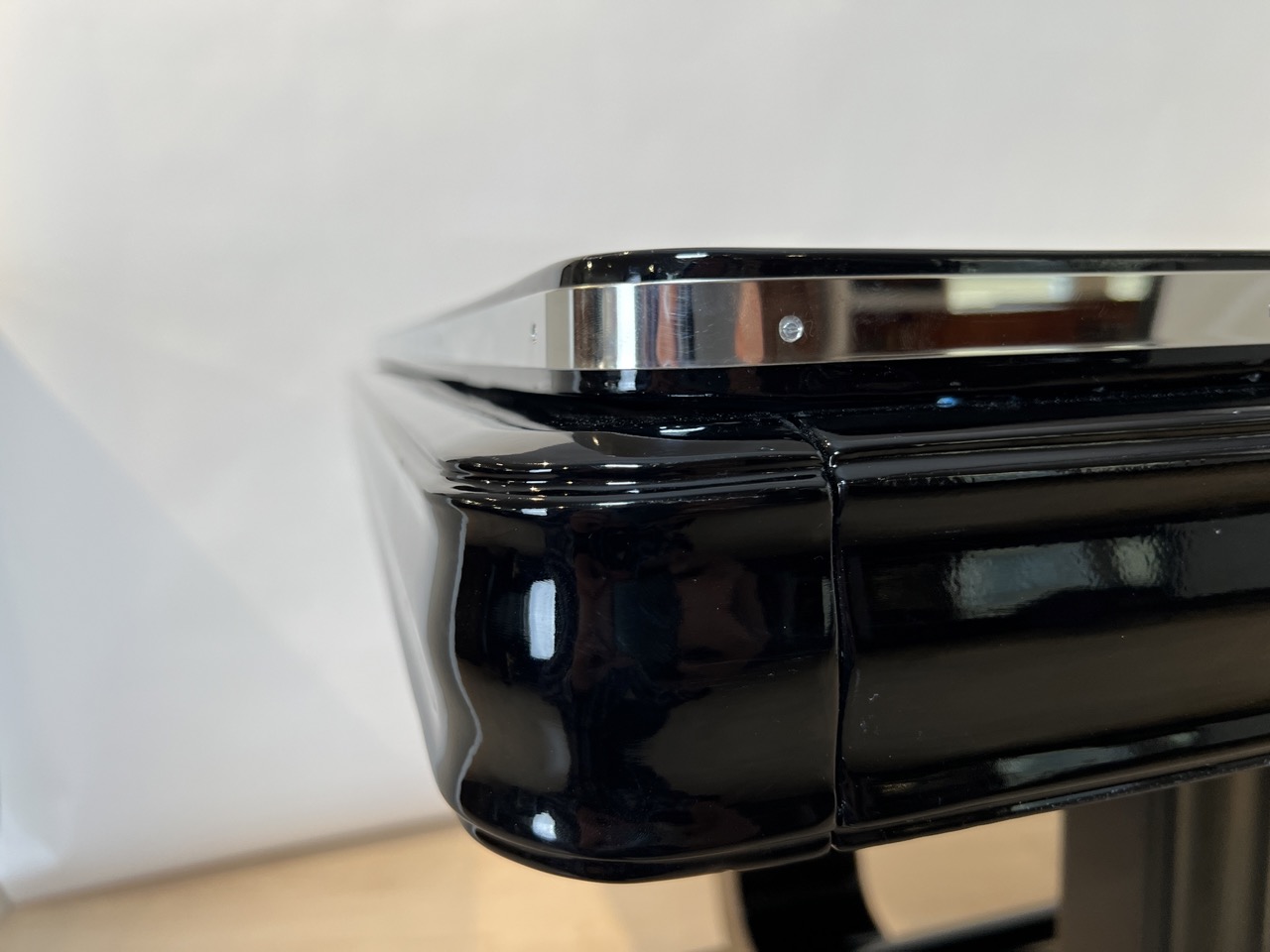 Art Deco Ausziehtisch, Schwarzlack, Gaston Poisson, 1930.12