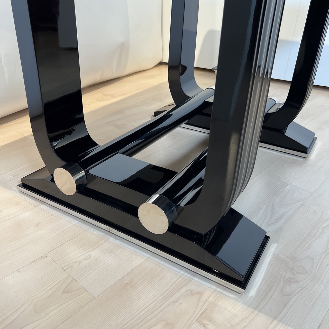 Art Deco Ausziehtisch, Schwarzlack, Gaston Poisson, 1930.7