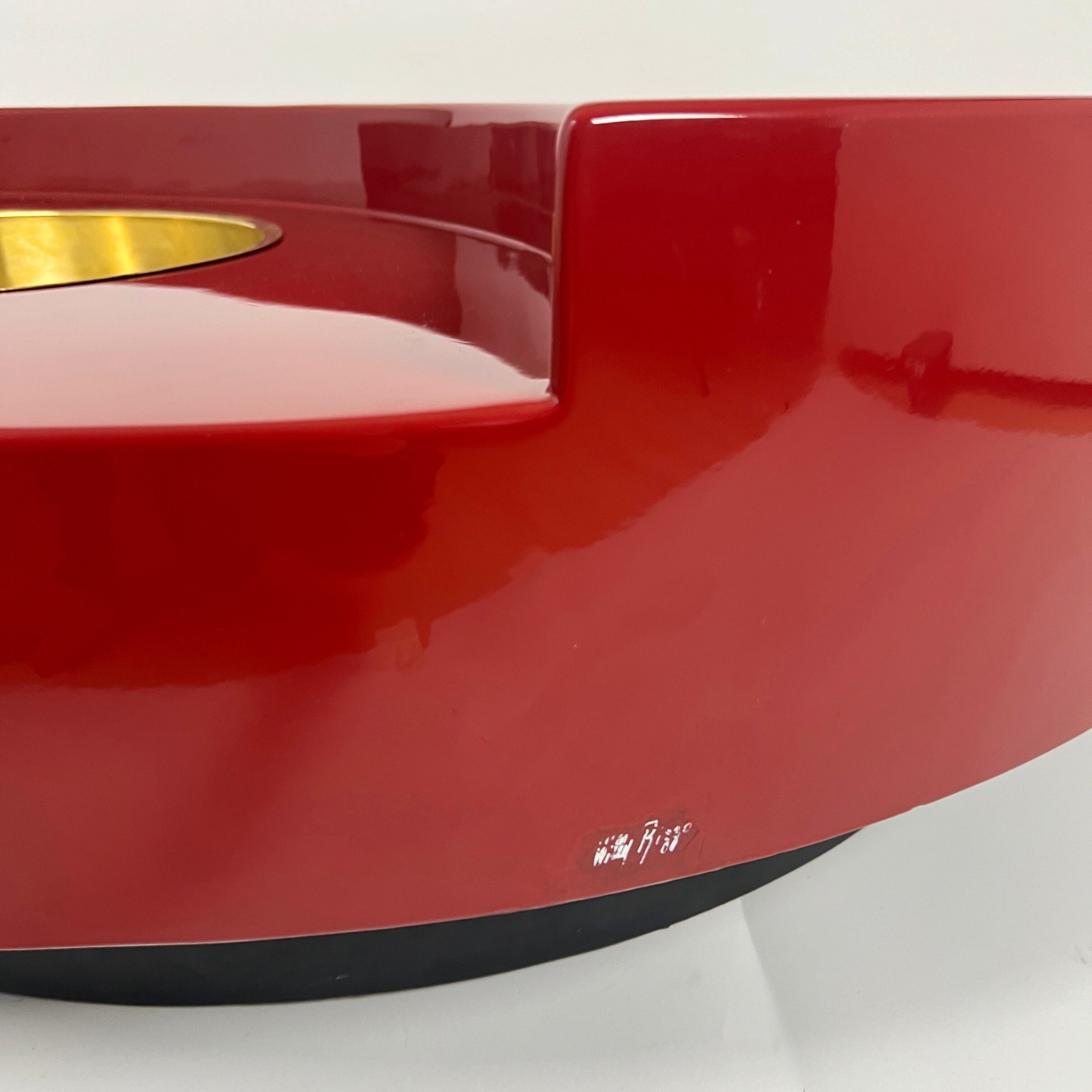 Willy Rizzo Coffee Table TRG, Red Lacquer, Italy, 1969.5