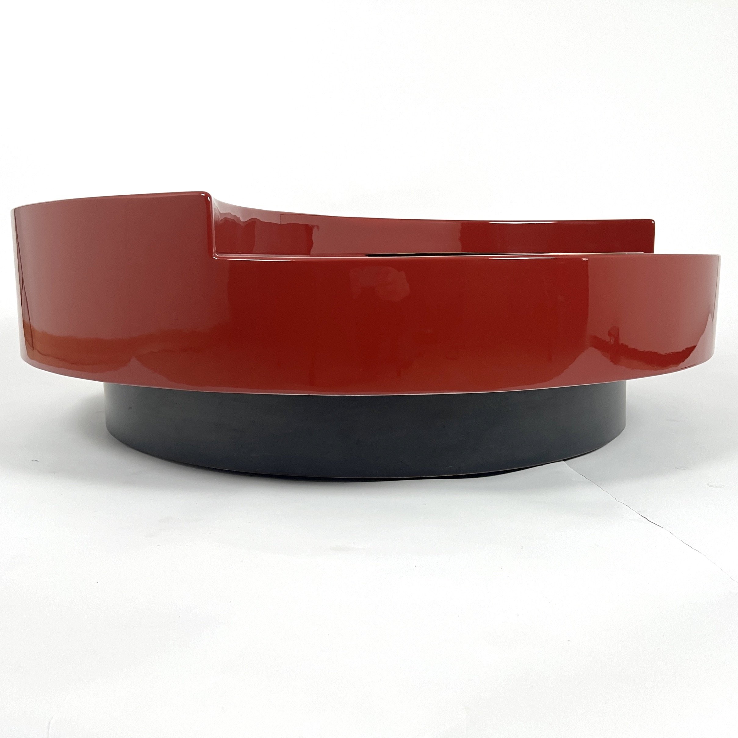 Willy Rizzo Coffee Table TRG, Red Lacquer, Italy, 1969.9
