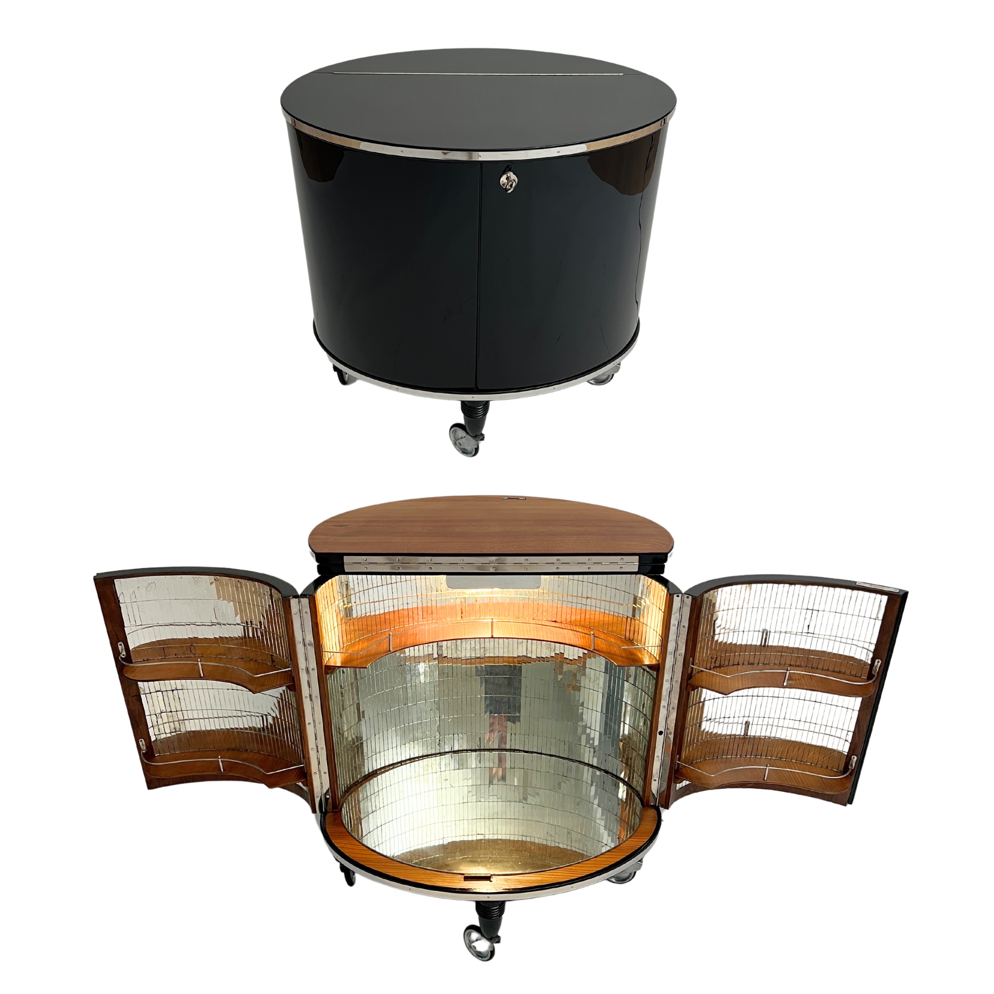 Art Deco Barwagen Schwarzlack.1 Art Deco Barwagen Schwarzlack