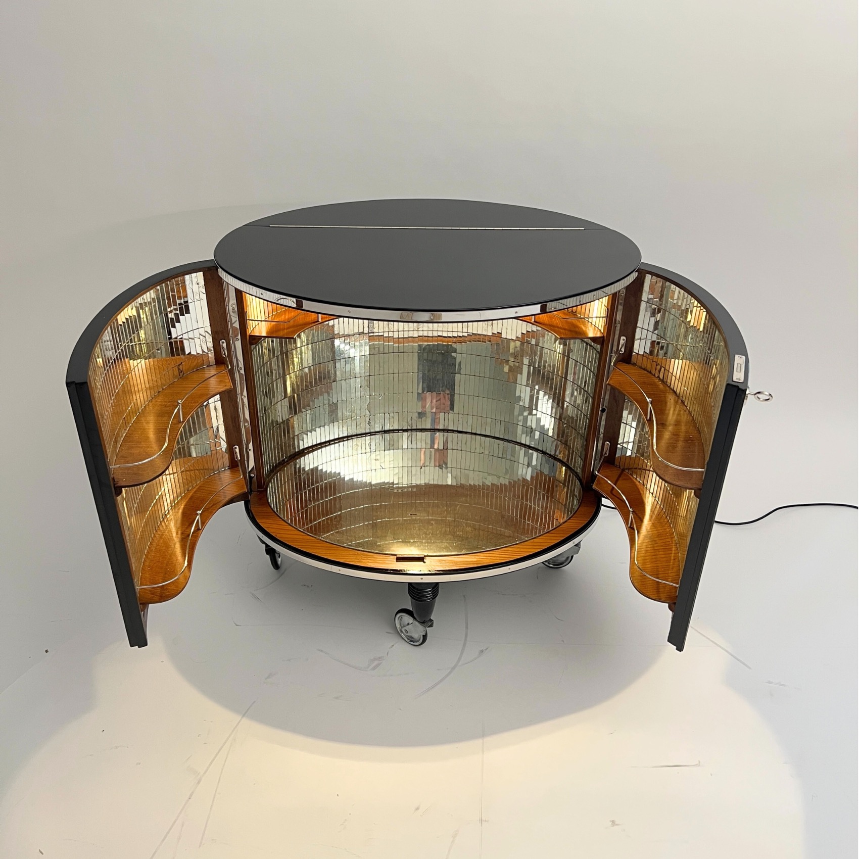 Art Deco Barwagen, Schwarzlack Art Deco Barwagen, Schwarzlack