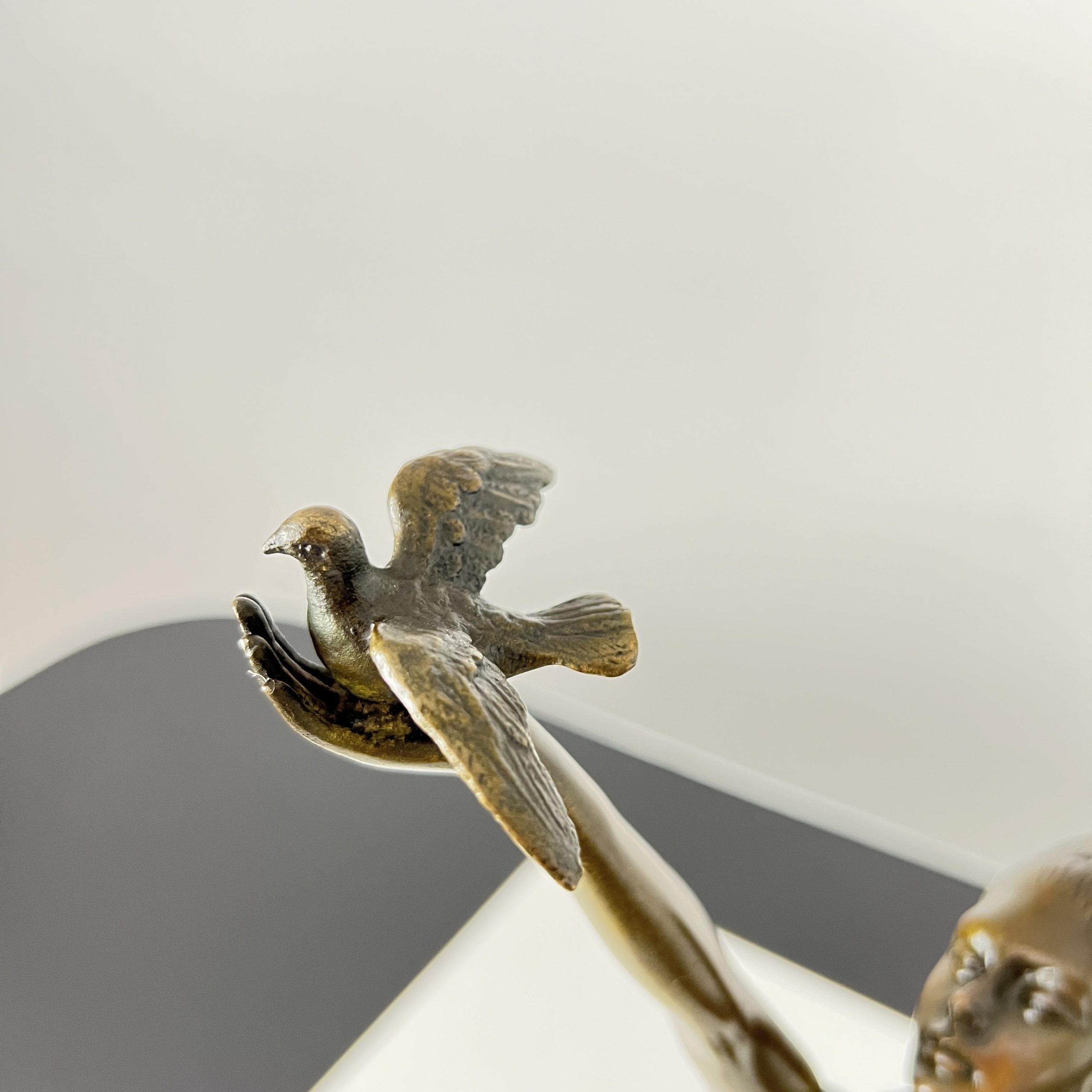 Art Deco Bronze, Frau mit Taube, A. Gennarelli, Paris, circa 1925.11