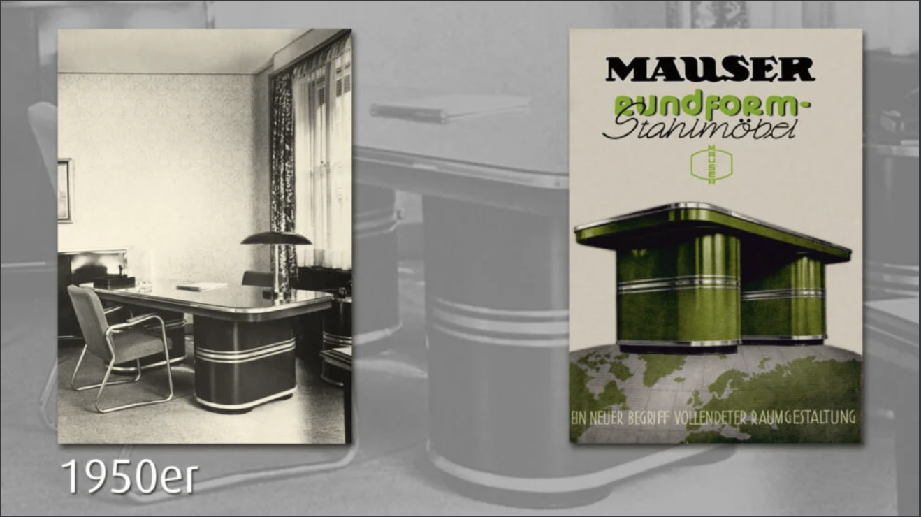 Mauser-Werke Schreibtisch, New York, Schwarzlack.1