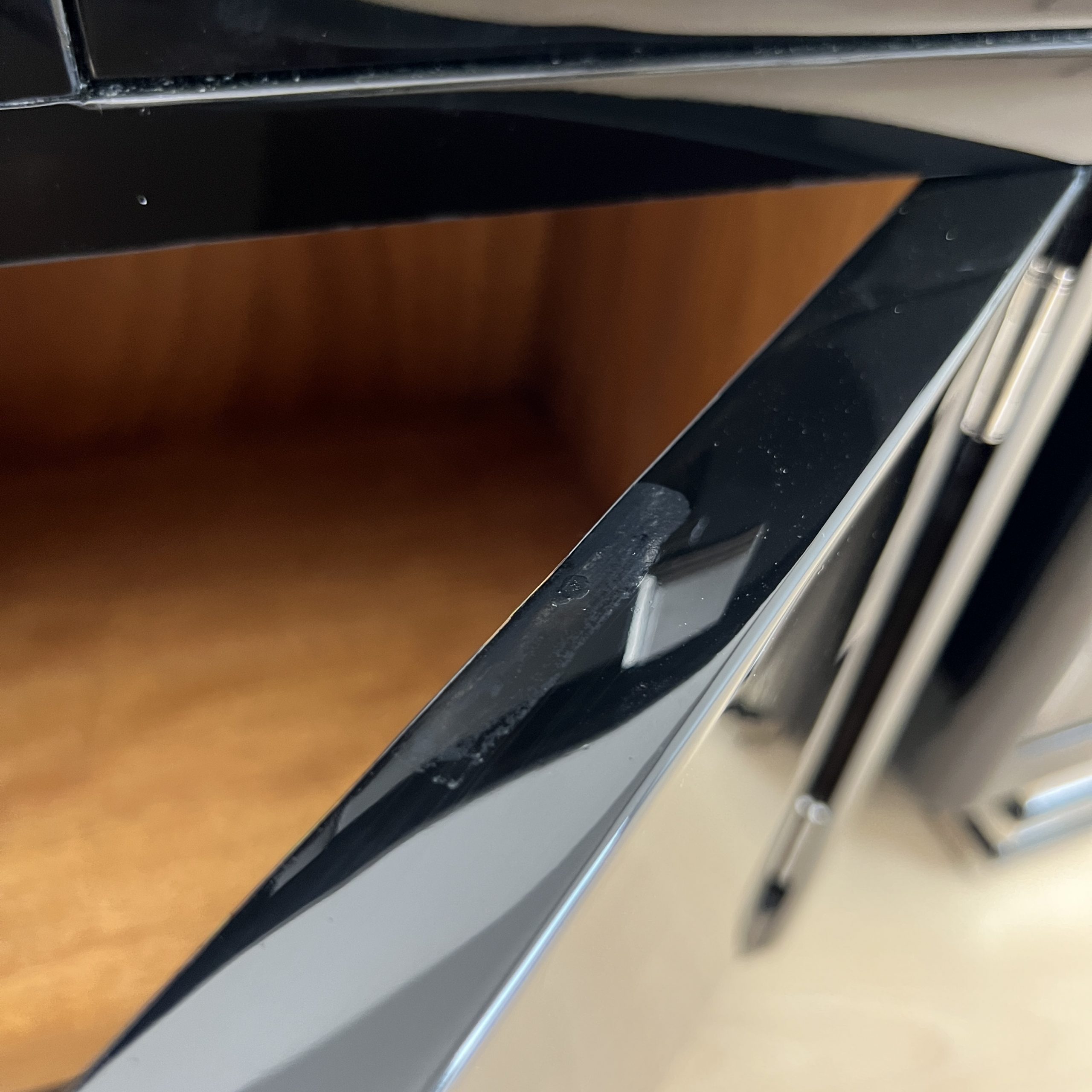 Art Deco Lowboard Schwarzlack und Chrom