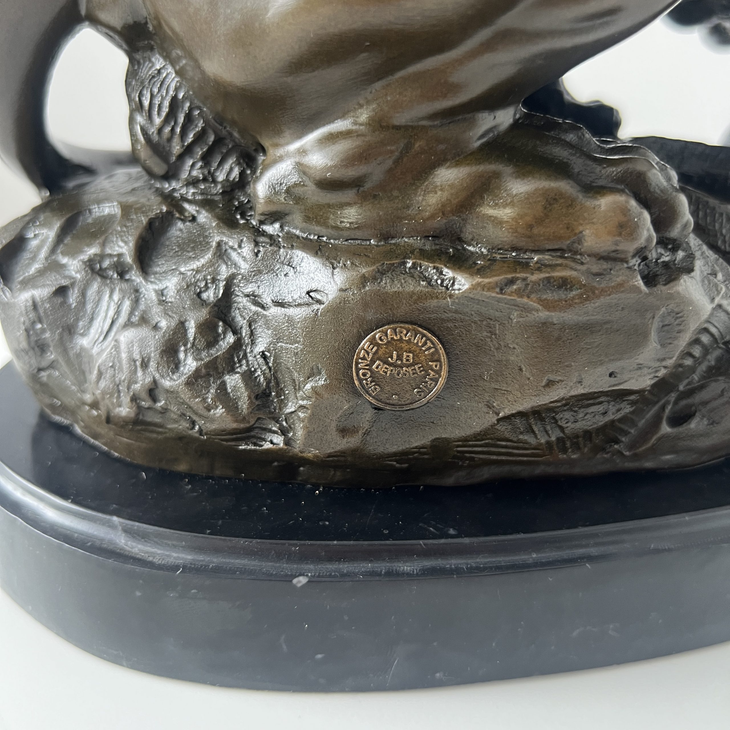 Bronze Skulptur, Löwe mit Schlange, Signiert A. Bayre, Frankreich, 20. Jh.7