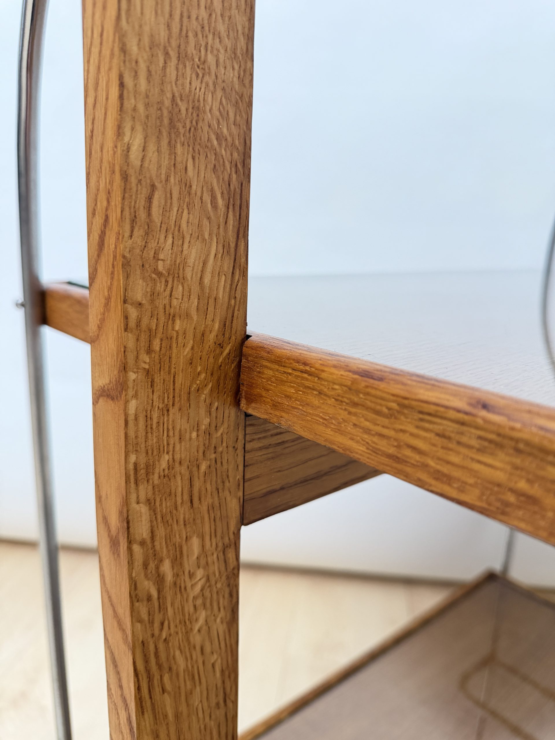 Details von Französischem Art Deco Servierwagen in Eiche, um 1930