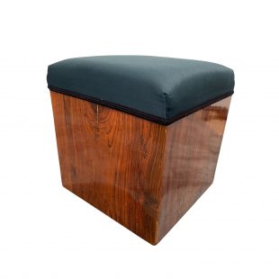 Würfelförmiger Art Deco Hocker, Nussbaum