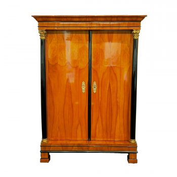 Biedermeier Schrank, Kirschbaum, Vollsäulen, Gold Kapitelle, Ã–sterreich