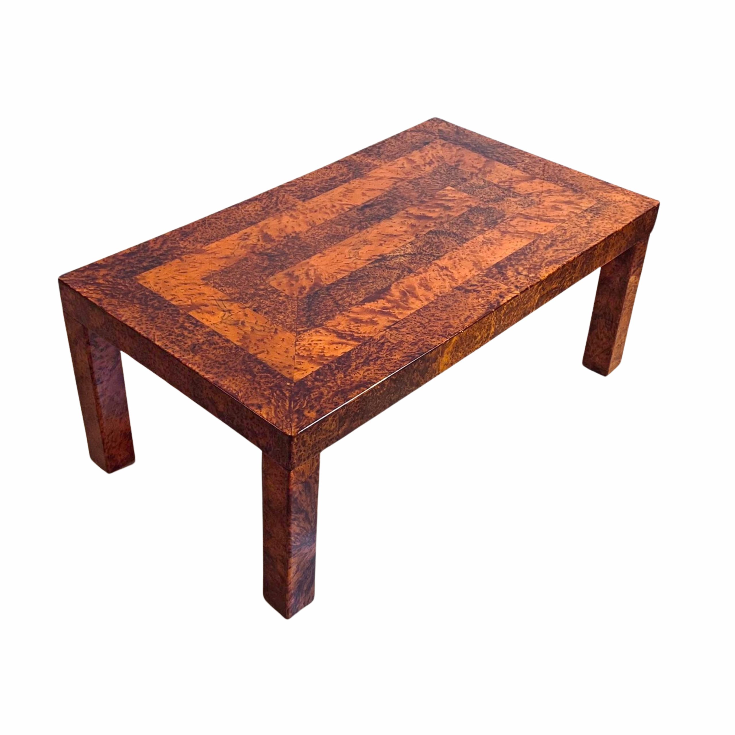 Titelbilder - 1 Art Deco Coffee Table, Thuja Burl Veneer, Lacquer, France circa 1930