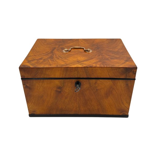 Große Biedermeier Schatulle mit Messinggriff