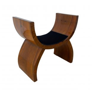 Art Deco Hocker, Nussbaum furniert