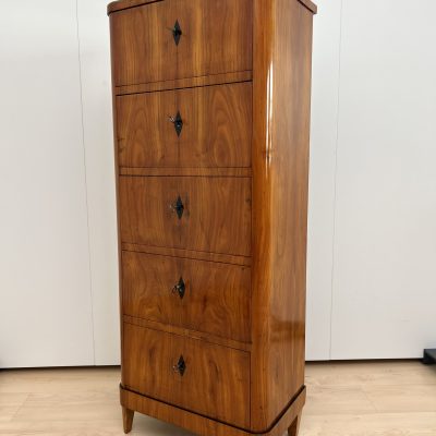Biedermeier Chiffonnier, Kirschbaum furniert, Fünfladig, Süddeutschland um 1820.