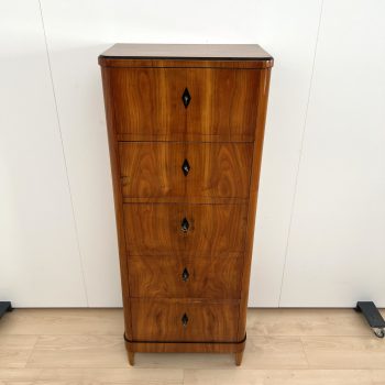 Biedermeier Chiffonnier, Kirschbaum furniert, Fünfladig, Süddeutschland um 1820.