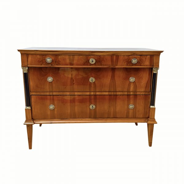 Biedermeier Kommode, Kirschbaum, 3-schübig, Franken um 1820