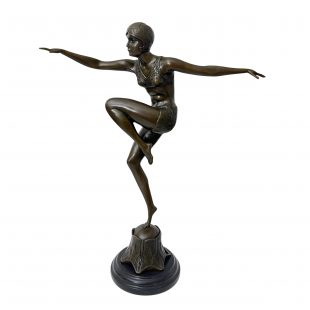 Art Deco Bronze - Tänzerin mit Haube