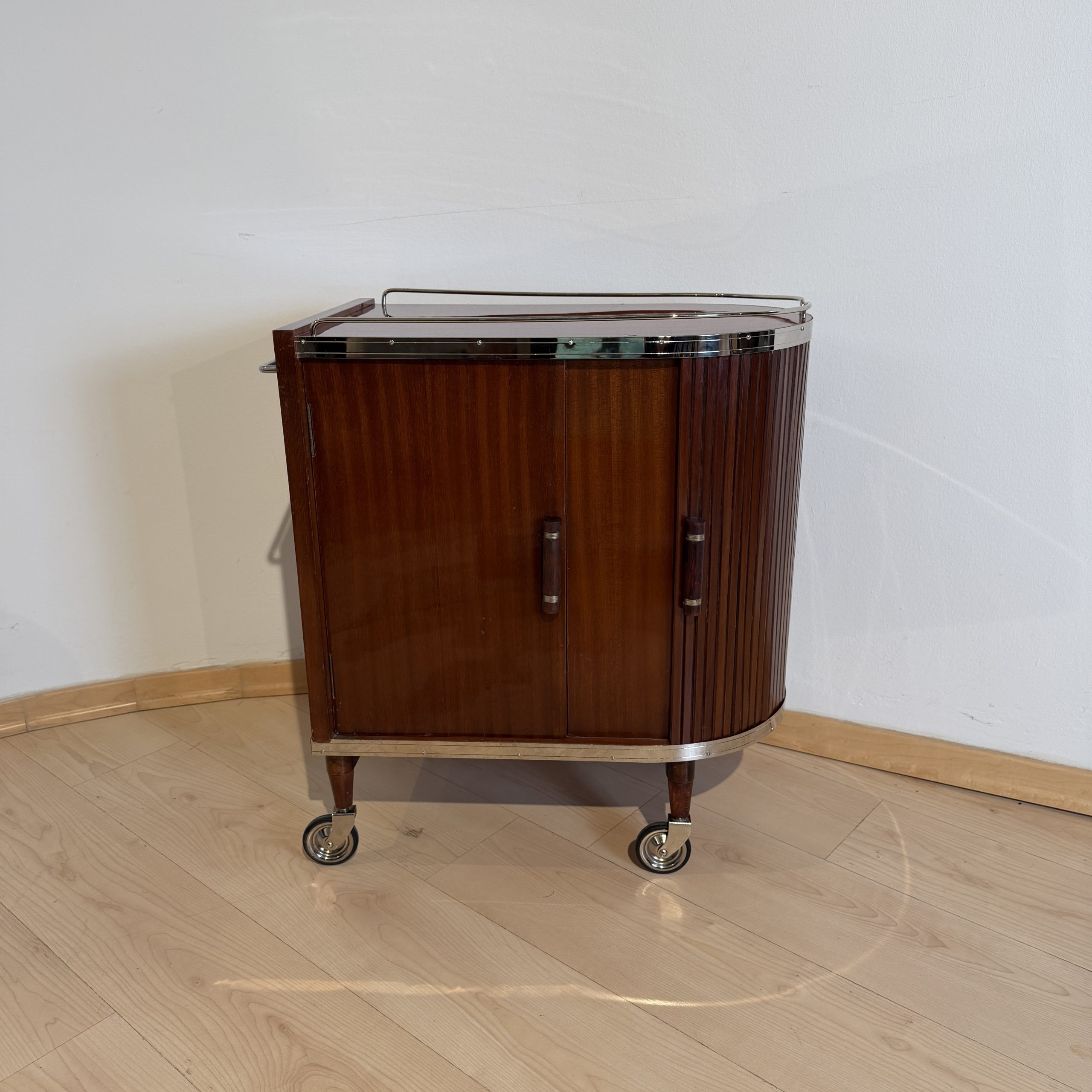 Art Deco Barwagen, Mahagoni, Chrom.1