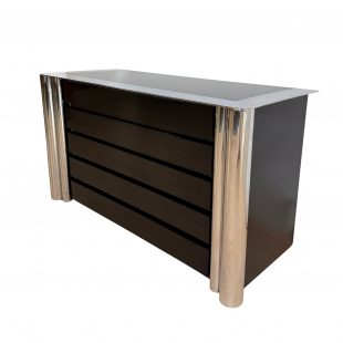 Design Kommode, Antonello Mosca für Cinova, schwarzer Lack und Chrom, Italien, 1969